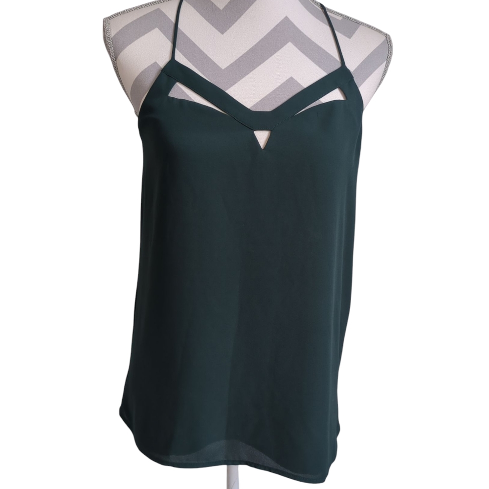 Express Green Cami w/ Cutouts Medium